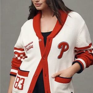 Anthropologie The Wild Collective Philadelphia Phillies cardigan